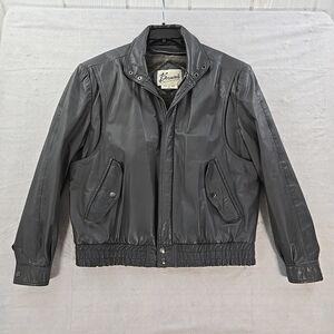 Vtg Berman's Men's Gray Leather Jacket Size 42